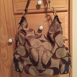 Large Coach shoulder bag with matching wallet